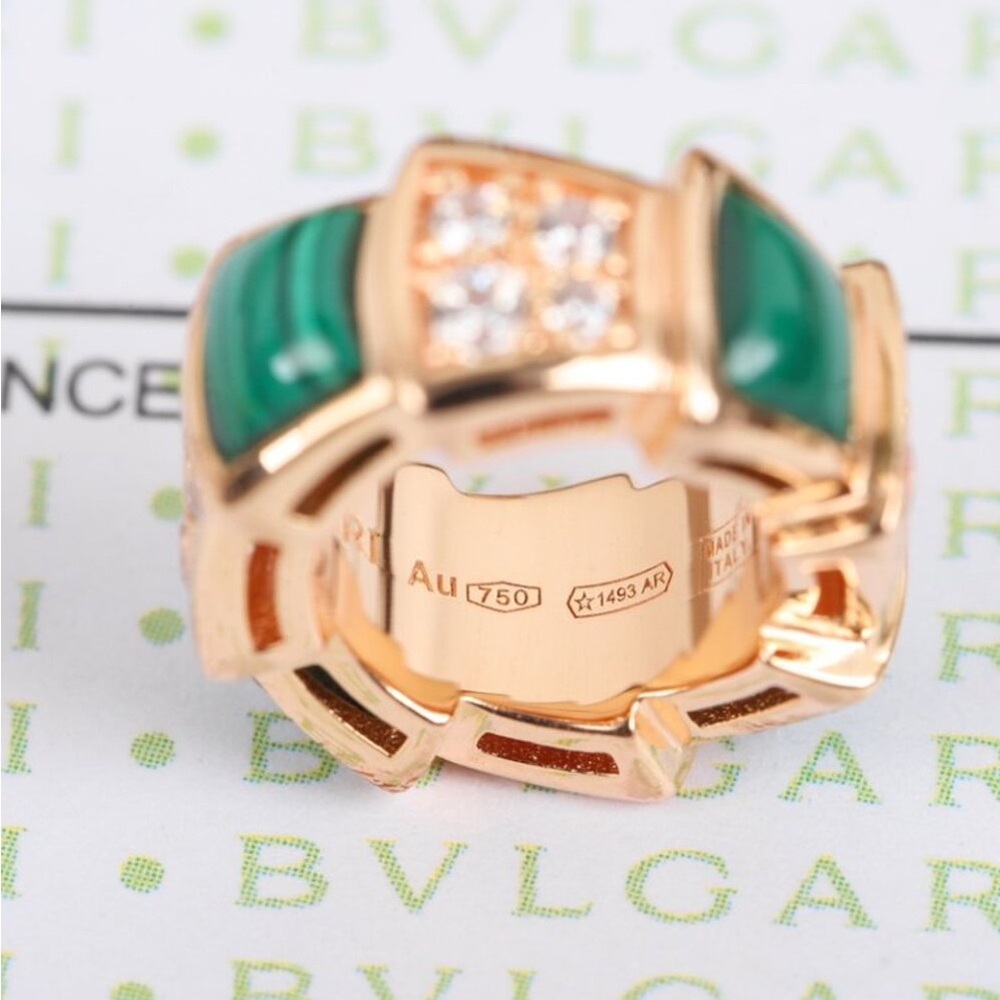Bvlgari Serpenti Green Malachite Gold Necklace - Picture 3 of 8